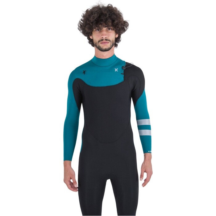 2024 Hurley Mens Advant 4/3mm Chest Zip Wetsuit MFS0013403 - Emerald